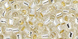 TOHO Aiko (11/0) 4g Pack : PermaFinish Silver-Lined Transparent Crystal