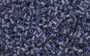 TOHO Bugle #0 (2mm) : Inside-Color Rainbow Crystal/Metallic Purple-Lined