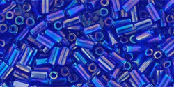 TOHO Bugle #1 (3mm) : Transparent-Rainbow Cobalt