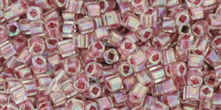 TOHO Cube 1.5mm : Inside-Color Rainbow Crystal/Strawberry-Lined
