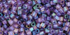 TOHO Cube 1.5mm Tube 2.5" : Inside-Color Rainbow Rosaline/Opaque Purple-Lined