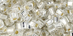 TOHO Cube 3mm Tube 5.5" : Silver-Lined Crystal