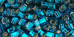TOHO Cube 3mm Tube 5.5" : Silver-Lined Teal