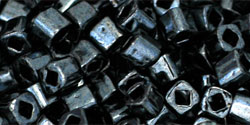 TOHO Cube 3mm Tube 5.5" : Metallic Hematite