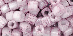 TOHO Cube 4mm : Marbled Opaque White/Pink