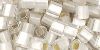 Cube 4mm : Silver-Lined Frosted Crystal