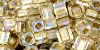 Cube 4mm : Inside-Color Crystal/Gold Lined