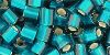 Cube 4mm : Silver-Lined Frosted Teal