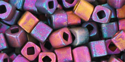 TOHO Cube 4mm Tube 2.5" : Higher-Metallic Frosted Mardi Gras