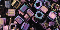 TOHO 4mm Cube Tube 5.5" : Metallic Iris - Purple