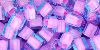 Cube 4mm : Inside-Color Aqua/Bubble Gum Pink Lined