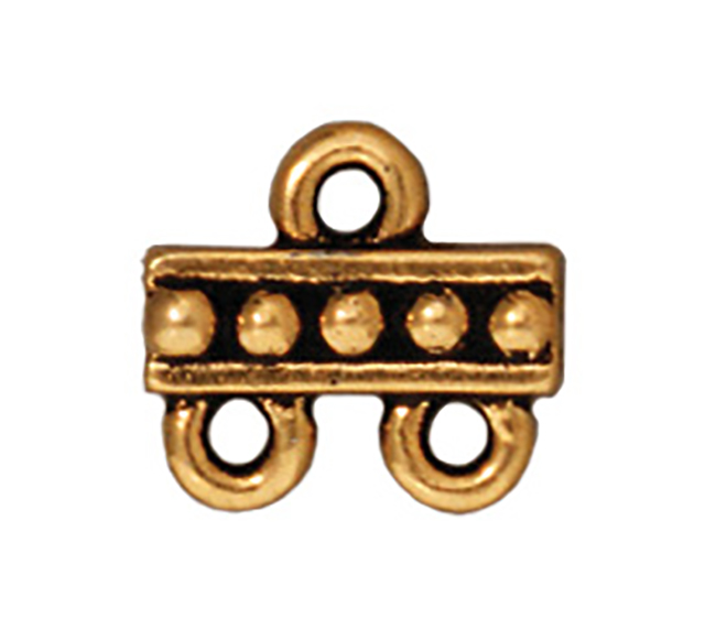 TierraCast : Link - 11 x 9mm, 1.25mm Loop, Beaded 2-1, Antique Gold