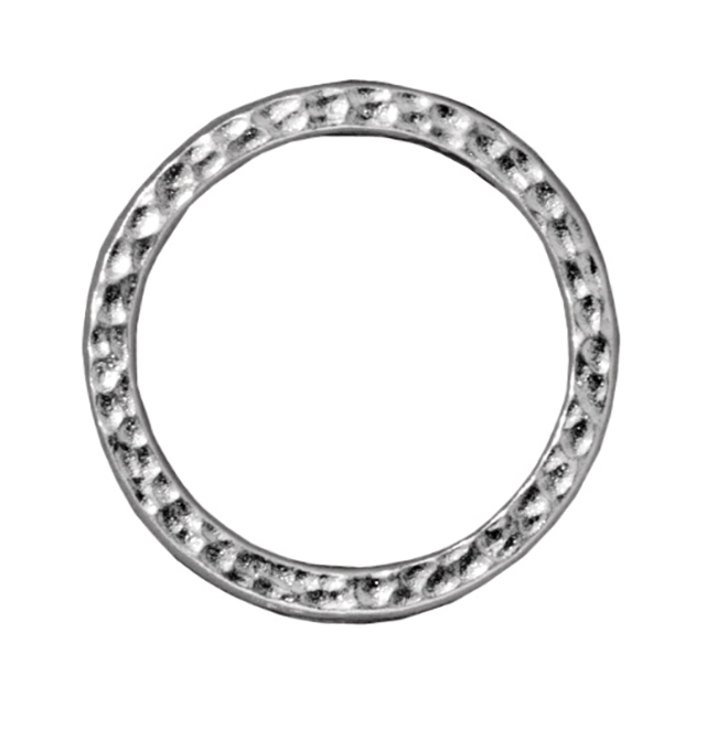 TierraCast : Link - 1 " Hammertone Ring, Rhodium-S