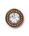 TierraCast : Button - Beaded Bezel with Swarovski SS34 Crystal, Antique Copper