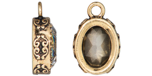 TierraCast : Pendant - Celestial Brilliance with Crystal, Antique Gold