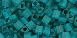 TOHO Triangle 8/0 Tube 2.5" : Transparent-Frosted Teal