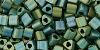Triangle 8/0 : Frosted Metallic Iris Green/Brown