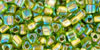 Triangle 8/0 : Gold-Lined Rainbow Peridot