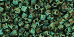 TOHO Triangle 11/0 Tube 2.5" : HYBRID Turquoise Picasso