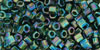 TOHO Hexagon 8/0 : Transparent-Rainbow Green Emerald