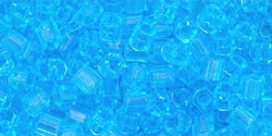 TOHO Hex 8/0 Tube 5.5" : Transparent Aquamarine
