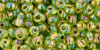 Magatama 3mm : Gold-Lined Rainbow Peridot