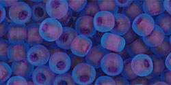 TOHO Round 6/0 : Inside-Color Frosted Aqua/Purple-Lined