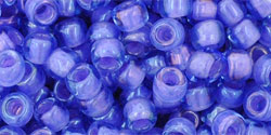 TOHO Round 6/0 Tube 5.5" : Inside-Color Lt Sapphire/Opaque Purple-Lined