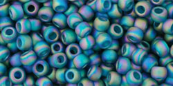 TOHO Round 8/0 Tube 5.5" : Transparent-Rainbow Frosted Teal
