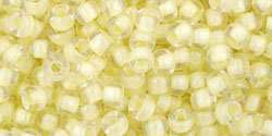 TOHO Round 8/0 Tube 5.5" : Inside-Color Luster Crystal/Opaque Yellow-Lined