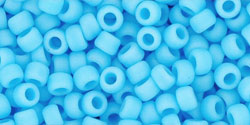 TOHO Round 8/0 Tube 2.5" : Opaque-Frosted Blue Turquoise