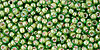 TOHO Round 11/0 Tube 2.5" : Inside-Color Luster Peridot/Opaque White-Lined