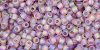 TOHO Round 11/0 Tube 2.5" : Transparent Rainbow Frosted Med Amethyst