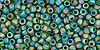 TOHO Round 11/0 Tube 2.5" : Transparent-Rainbow Frosted Green Emerald
