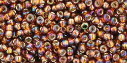 TOHO Round 11/0 Tube 5.5" : Silver-Lined Rainbow Topaz