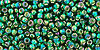 Round 11/0 : Silver-Lined Rainbow Green Emerald