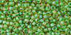 Round 11/0 : Inside-ColorTopaz/Opaque Green Lined