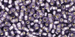 TOHO Round 11/0 Tube 2.5" : Silver-Lined Frosted Lt Tanzanite