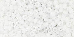 TOHO Round 11/0 Tube 5.5" : Opaque-Frosted White
