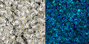 TOHO Round 11/0 Tube 2.5" : Glow In The Dark - Silver-Lined Crystal/Glow Blue