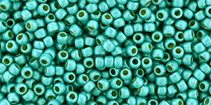 TOHO Round 11/0 Tube 2.5" : PermaFinish - Frosted Galvanized Turquoise