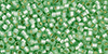 TOHO Treasure #1 Tube 2.5" : Transparent Silver-Lined Mint Green