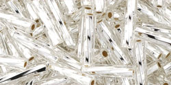 TOHO Twisted Bugle #3 : Silver-Lined Crystal