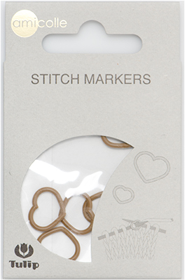 Tulip - Stitch Markers (7 pcs) : Heart - Brown Large
