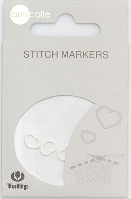 Tulip - Stitch Markers (7 pcs) : Heart - White Small