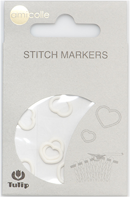 Tulip - Stitch Markers (7 pcs) : Heart - White Medium
