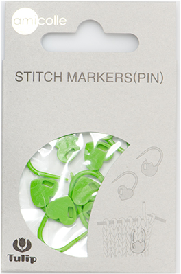 Tulip - Stitch Markers (7 pcs) : Heart - Green (Pin)
