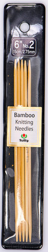 Tulip - 6" (15cm) Bamboo Knitting Needles (5 pcs) : Size 2 (2.75mm)