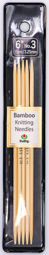 Tulip - 6" (15cm) Bamboo Knitting Needles (5 pcs) : Size 3 (3.25mm)