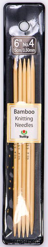Tulip - 6" (15cm) Bamboo Knitting Needles (5 pcs) : Size 4 (3.50mm)